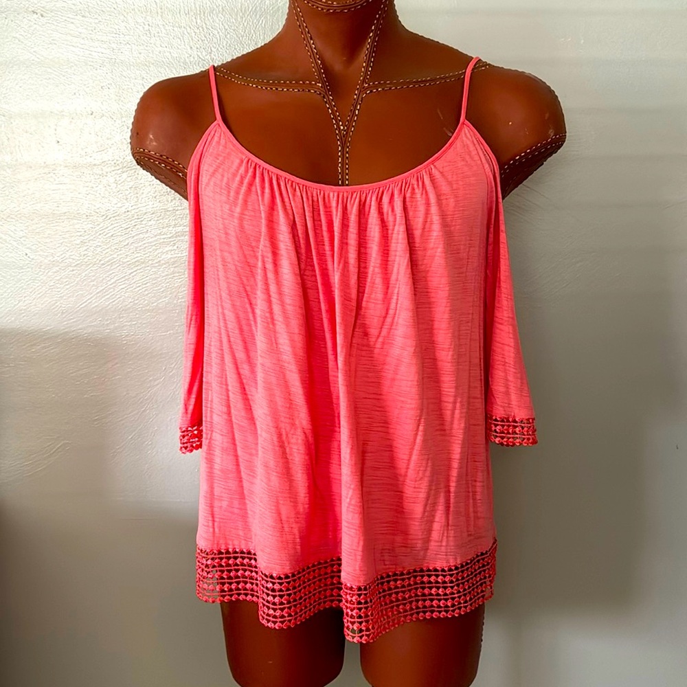 White House Black Market Coral Top